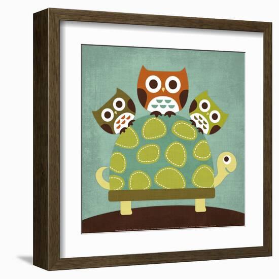 Three Owls on Turtle-Nancy Lee-Framed Art Print