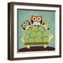 Three Owls on Turtle-Nancy Lee-Framed Art Print