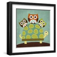 Three Owls on Turtle-Nancy Lee-Framed Art Print