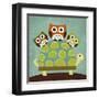 Three Owls on Turtle-Nancy Lee-Framed Art Print