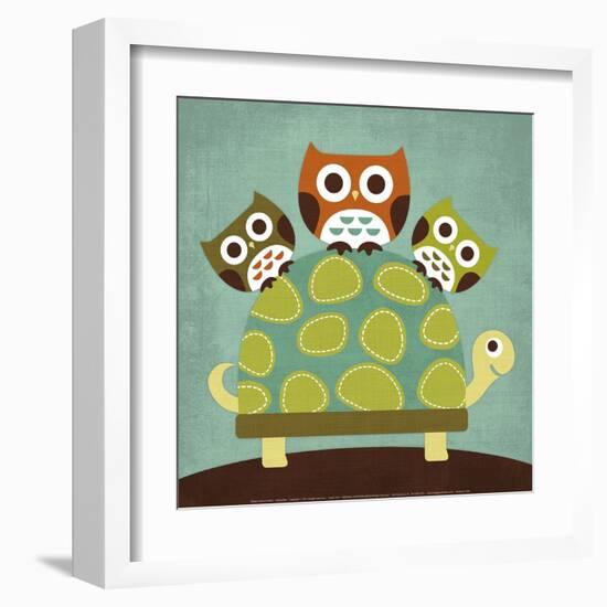 Three Owls on Turtle-Nancy Lee-Framed Art Print