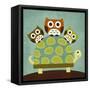 Three Owls on Turtle-Nancy Lee-Framed Stretched Canvas