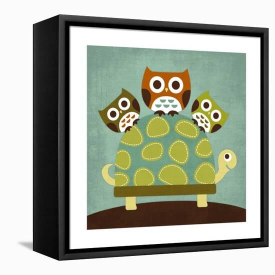 Three Owls on Turtle-Nancy Lee-Framed Stretched Canvas