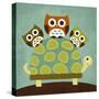 Three Owls on Turtle-Nancy Lee-Stretched Canvas