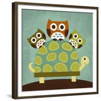 Three Owls on Turtle-Nancy Lee-Framed Premium Giclee Print