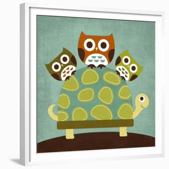 Three Owls on Turtle-Nancy Lee-Framed Premium Giclee Print