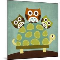 Three Owls on Turtle-Nancy Lee-Mounted Premium Giclee Print