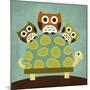 Three Owls on Turtle-Nancy Lee-Mounted Premium Giclee Print