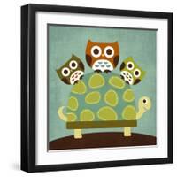 Three Owls on Turtle-Nancy Lee-Framed Art Print