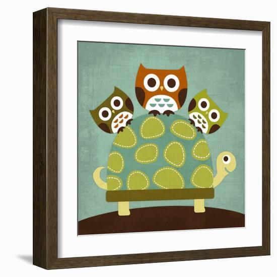 Three Owls on Turtle-Nancy Lee-Framed Art Print