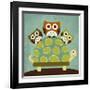 Three Owls on Turtle-Nancy Lee-Framed Art Print