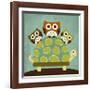 Three Owls on Turtle-Nancy Lee-Framed Art Print