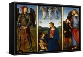 Three Panels from an Altarpiece, Certosa, C. 1500-Perugino-Framed Stretched Canvas