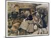 Three Parisiennes Compete for a Cab, But Which Will the Cabbie Favour?-Albert Guillaume-Mounted Art Print
