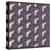 Three Part Tumbling Blocks - Plum-Susan Clickner-Stretched Canvas