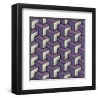 Three Part Tumbling Blocks (Purple)-Susan Clickner-Framed Giclee Print