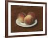 Three Peaches on a Plate, 1868-Ignace Henri Jean Fantin-Latour-Framed Giclee Print