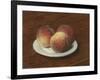 Three Peaches on a Plate, 1868-Ignace Henri Jean Fantin-Latour-Framed Giclee Print