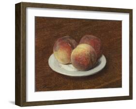 Three Peaches on a Plate, 1868-Ignace Henri Jean Fantin-Latour-Framed Giclee Print