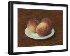 Three Peaches on a Plate, 1868-Ignace Henri Jean Fantin-Latour-Framed Giclee Print