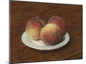 Three Peaches on a Plate, 1868-Ignace Henri Jean Fantin-Latour-Mounted Giclee Print