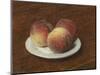 Three Peaches on a Plate, 1868-Ignace Henri Jean Fantin-Latour-Mounted Giclee Print