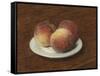 Three Peaches on a Plate, 1868-Ignace Henri Jean Fantin-Latour-Framed Stretched Canvas