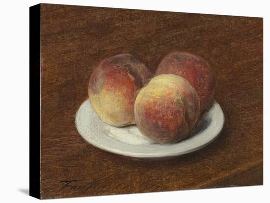 Three Peaches on a Plate, 1868-Ignace Henri Jean Fantin-Latour-Stretched Canvas