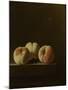 Three Peaches on a Stone Plinth-Adriaen Coorte-Mounted Art Print