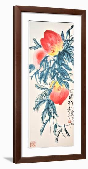 Three Peaches-Qi Baishi-Framed Art Print