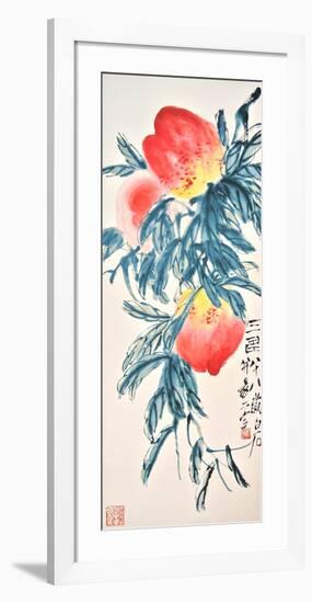 Three Peaches-Qi Baishi-Framed Art Print