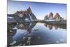 Three Peaks and Mount Paterno Reflected in the Lake. Sesto Dolomites-ClickAlps-Mounted Photographic Print