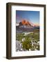 Three peaks of Lavaredo, Dolomites, Italy. The early morning colors the three peaks, in summertime.-ClickAlps-Framed Photographic Print