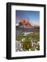 Three peaks of Lavaredo, Dolomites, Italy. The early morning colors the three peaks, in summertime.-ClickAlps-Framed Photographic Print