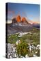 Three peaks of Lavaredo, Dolomites, Italy. The early morning colors the three peaks, in summertime.-ClickAlps-Stretched Canvas