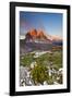 Three peaks of Lavaredo, Dolomites, Italy. The early morning colors the three peaks, in summertime.-ClickAlps-Framed Premium Photographic Print