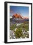 Three peaks of Lavaredo, Dolomites, Italy. The early morning colors the three peaks, in summertime.-ClickAlps-Framed Photographic Print