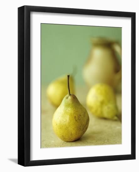 Three Pears, a Jug Behind-Michael Paul-Framed Photographic Print