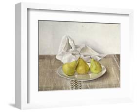 Three Pears on a Plate, Still Life, 1990-Arthur Easton-Framed Giclee Print