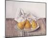 Three Pears on a Plate-Arthur Easton-Mounted Art Print