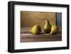 Three Pears on Wooden Table-null-Framed Art Print