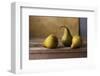 Three Pears on Wooden Table-null-Framed Art Print