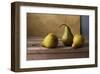 Three Pears on Wooden Table-null-Framed Art Print