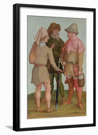 Three Peasants, 16th or 17th Century-Albrecht Dürer-Framed Giclee Print