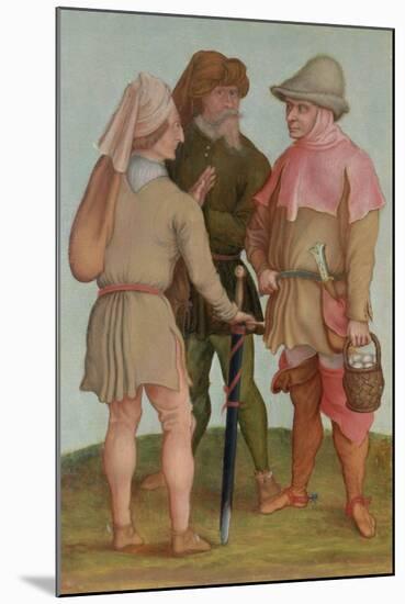 Three Peasants, 16th or 17th Century-Albrecht Dürer-Mounted Giclee Print