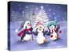 Three Penguins with Christmas Tree-MAKIKO-Stretched Canvas