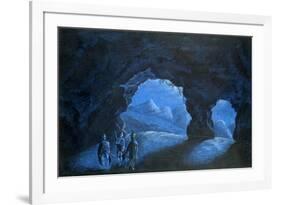 Three People in a Cave in the Mountains, 1825-George Sand-Framed Giclee Print