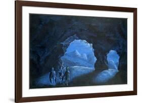 Three People in a Cave in the Mountains, 1825-George Sand-Framed Giclee Print