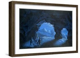 Three People in a Cave in the Mountains, 1825-George Sand-Framed Giclee Print