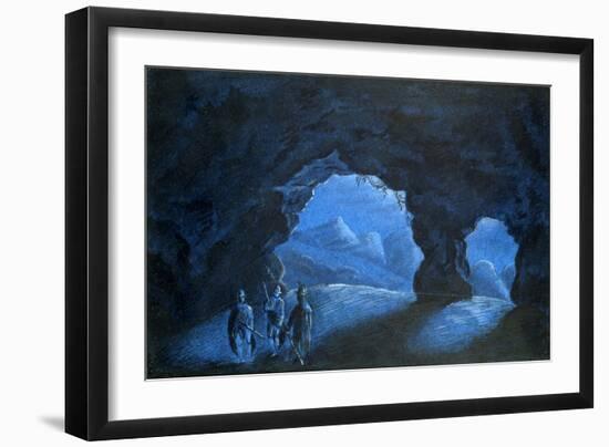 Three People in a Cave in the Mountains, 1825-George Sand-Framed Giclee Print